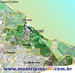 Imagem de Satlite do Municpio de Aracati. Fonte:COGERH'