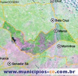 Imagem de Sat�lite do Munic�pio de Marco. Fonte:COGERH'