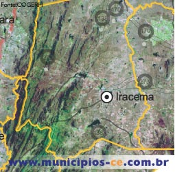 Imagem de Sat�lite do Munic�pio de Iracema. Fonte:COGERH'