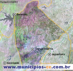 Imagem de Satlite do Municpio de Jaguaretama. Fonte:COGERH'