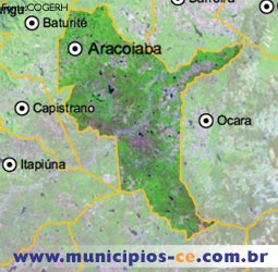 Imagem de Satlite do Municpio de Aracoiaba. Fonte:COGERH'