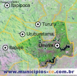 Imagem de Satlite do Municpio de Umirim. Fonte:COGERH'