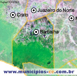 Imagem de Sat�lite do Munic�pio de Barbalha. Fonte:COGERH'