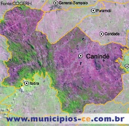 Imagem de Sat�lite do Munic�pio de Canind�. Fonte:COGERH'