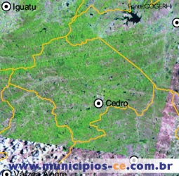 Imagem de Sat�lite do Munic�pio de Cedro. Fonte:COGERH'