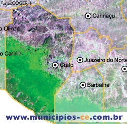 Imagem de Sat�lite do Munic�pio de Crato. Fonte:COGERH'