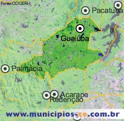 Imagem de Satlite do Municpio de Guaiba. Fonte:COGERH'