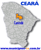 Localiza��o do Munic�pio de Canind� no Estado do Cear�.