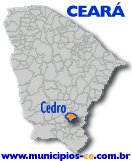 Localiza��o do Munic�pio de Cedro no Estado do Cear�.