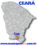 Localiza&ccedil;&atilde;o do Munic&iacute;pio de Crato no Estado do Cear&aacute;.